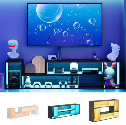 Mueble de TV con luces LED montaje ajustable