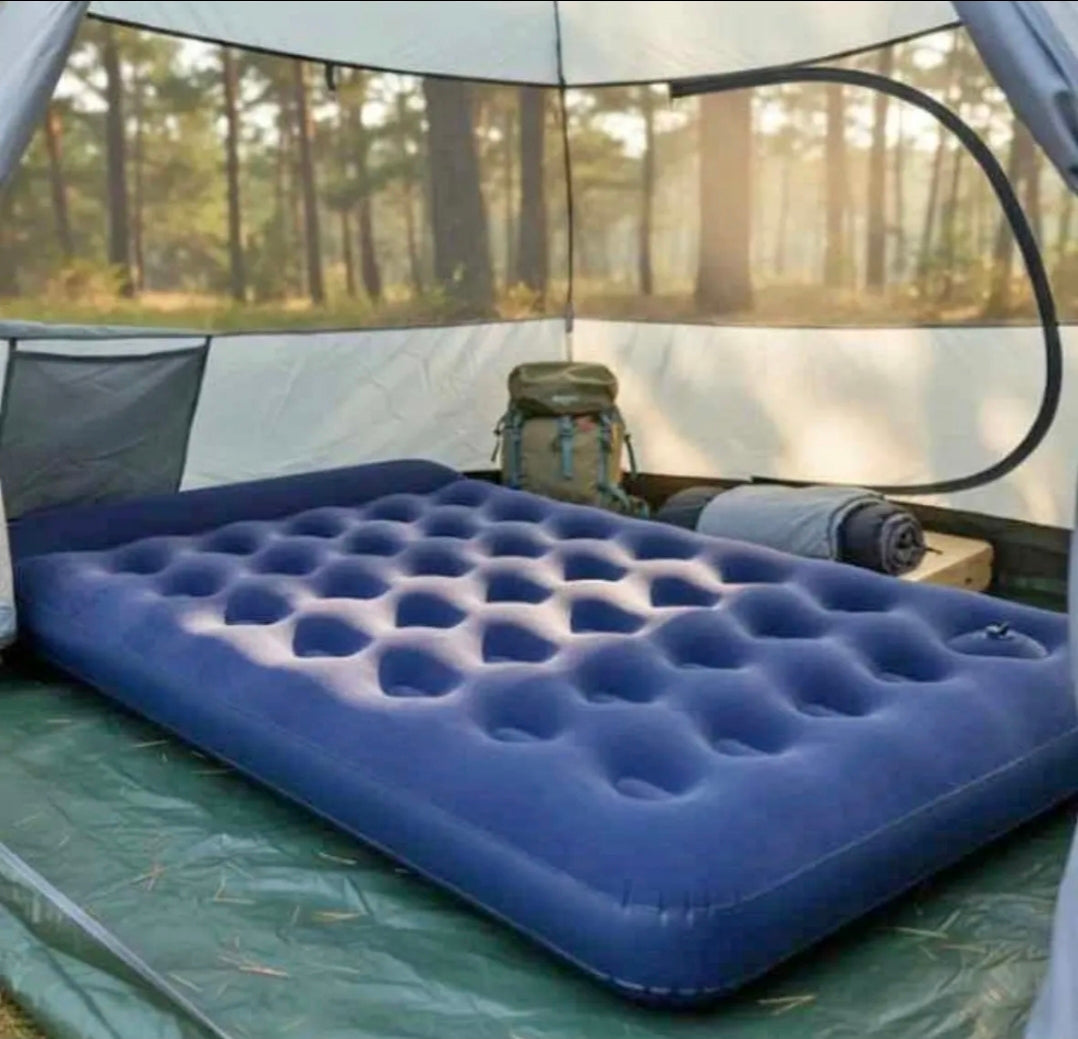 Colchón Inflable Matrimonial Con Bomba Aire + 2 Almohadas