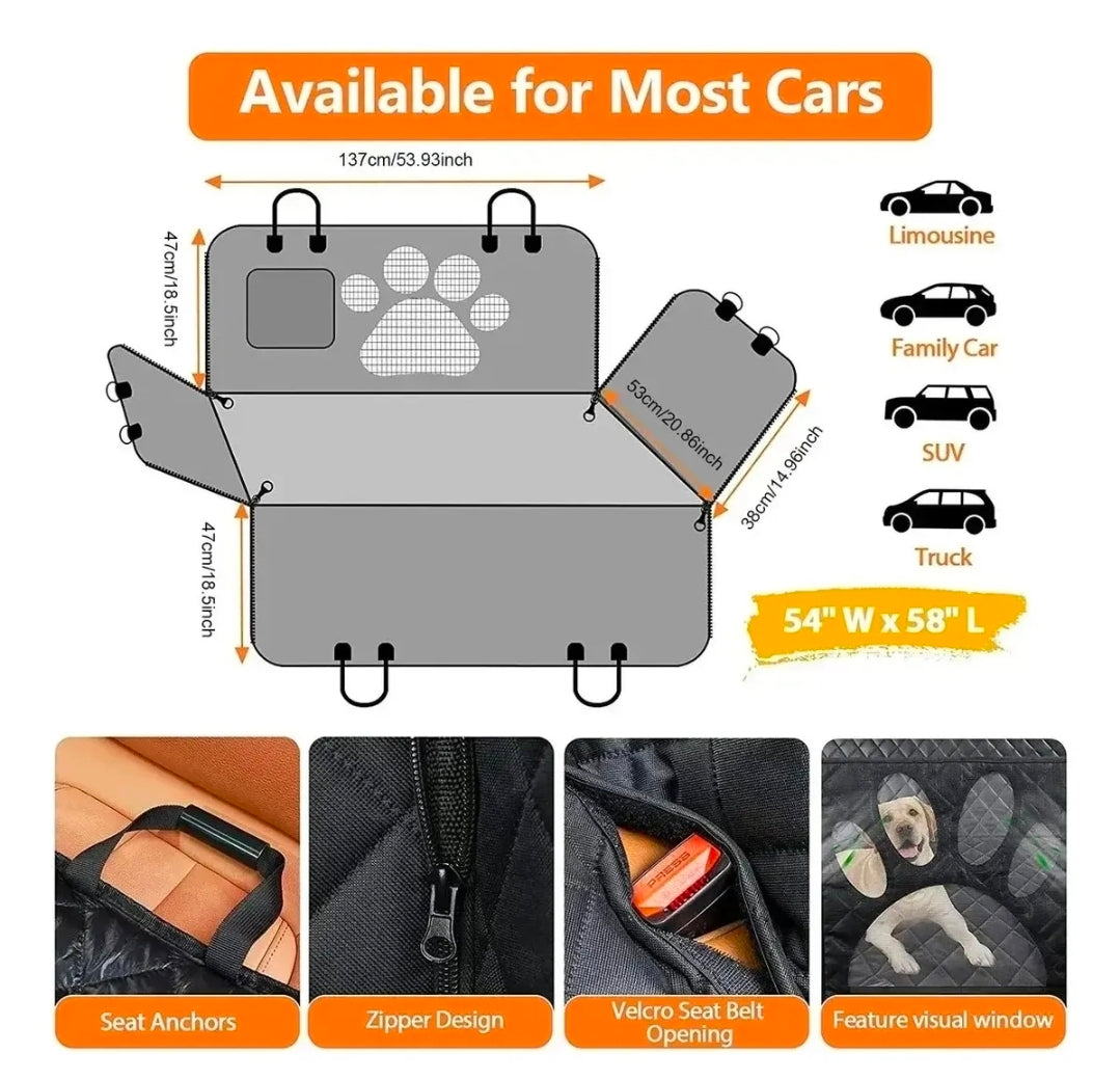 Funda Protector Cubre Asiento Para Mascotas
