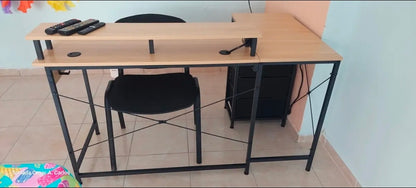 Escritorio de oficina L con cajones Color Madera Veteada