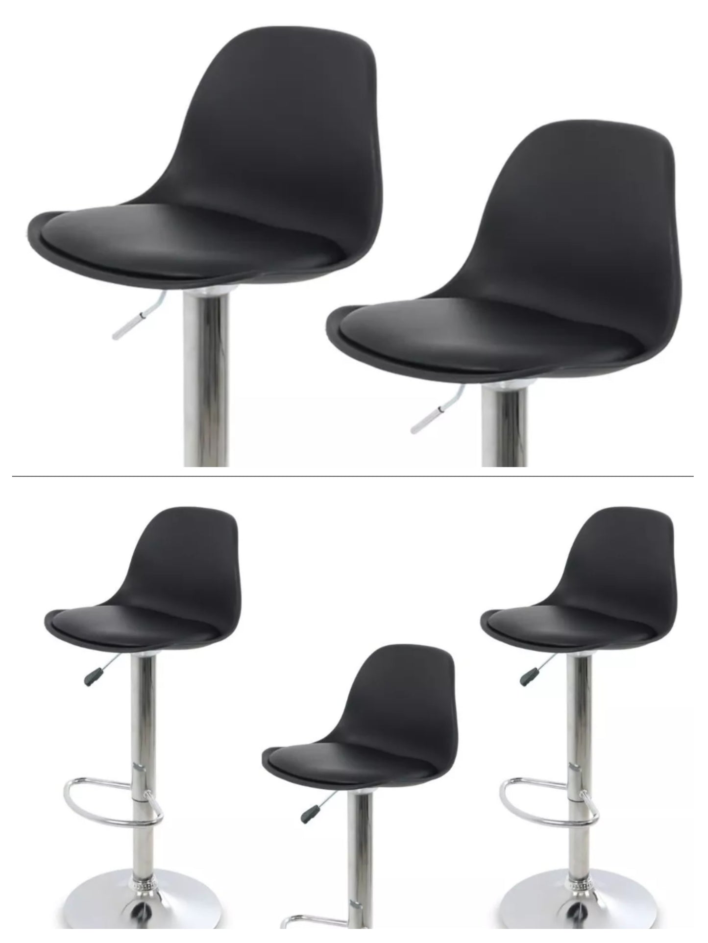 5 bancos modelo Tulip con asiento acolchado