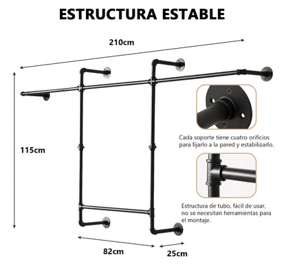 Perchero para pared soporte de metal 100kg