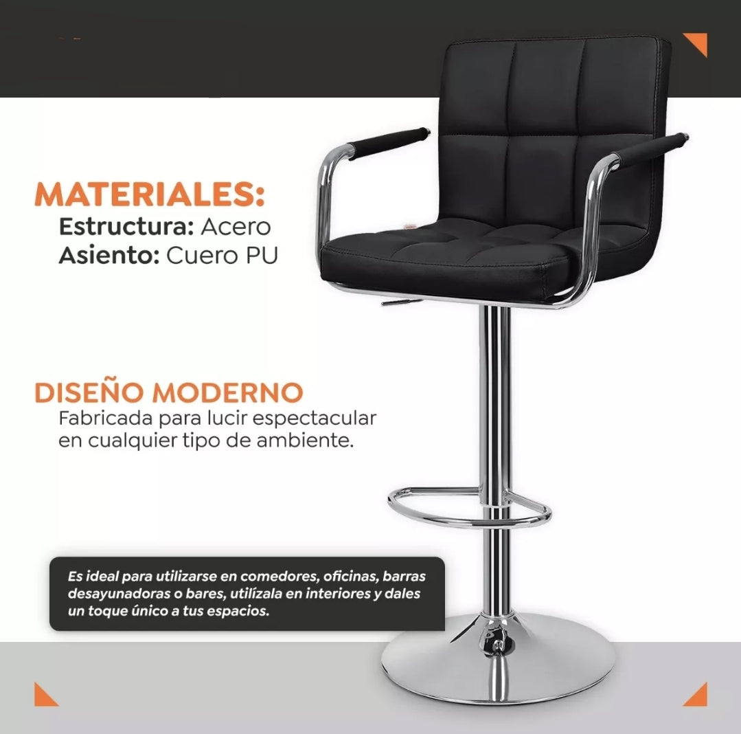 2 Bancos Altos para Barra con Apoyabrazos