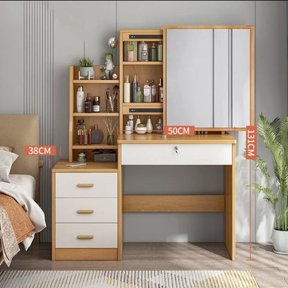 Tocador Cómoda Multifuncional Moderna Con Banco y luz Led