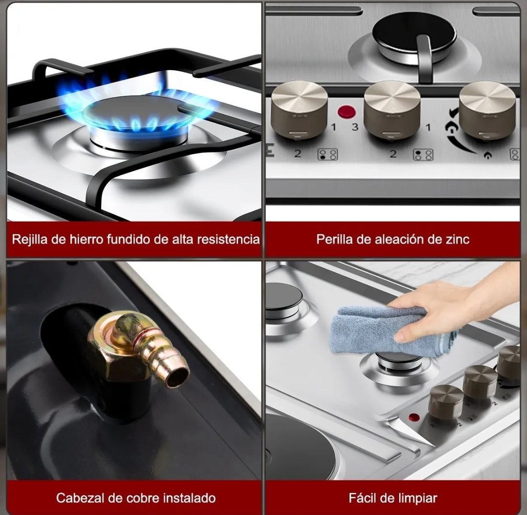 Parrilla 2 quenadores de gas y 2 discos eléctricos