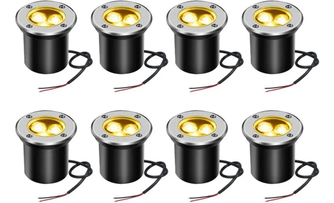 8 Lámparas de piso 3W luz cálida