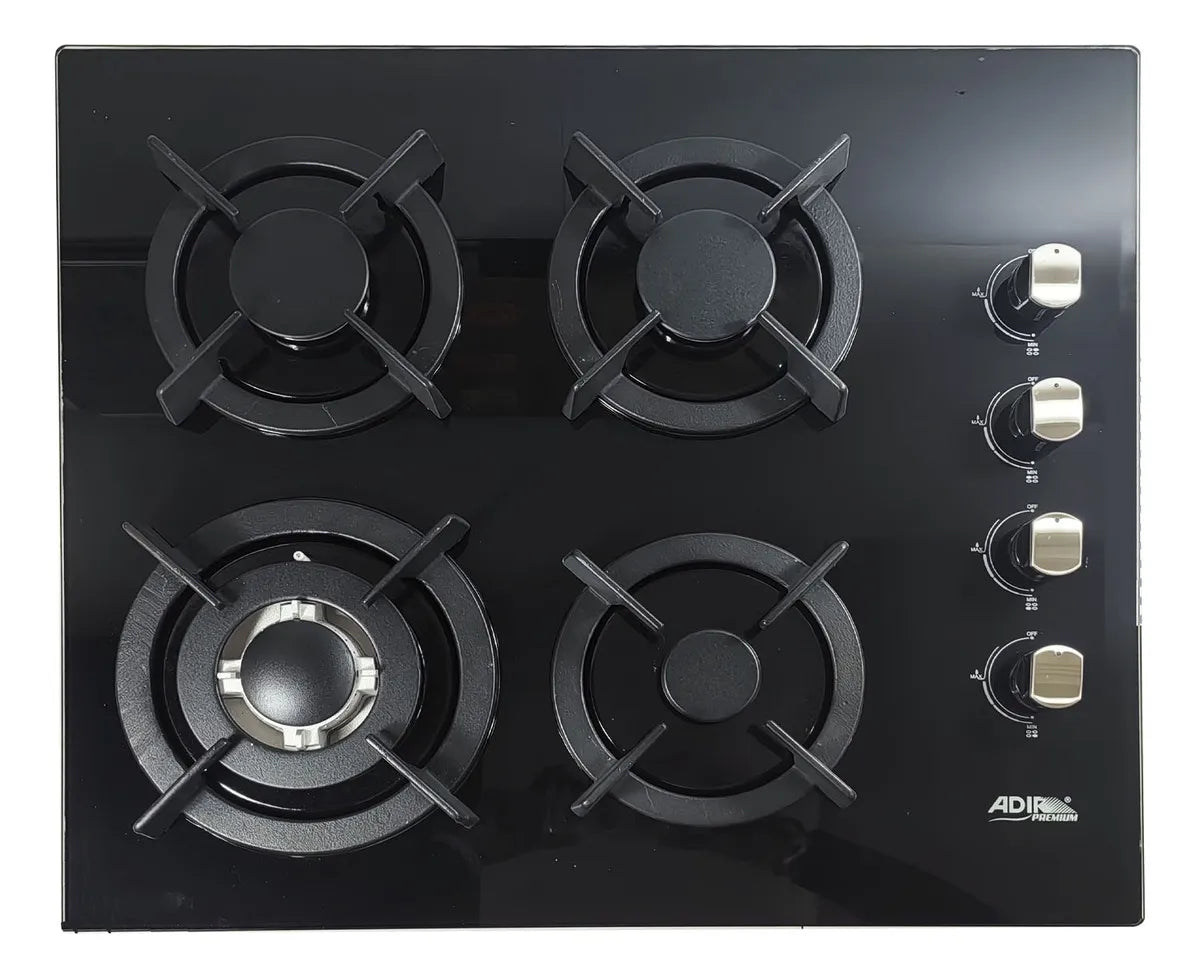 Parrilla De Gas Empotrable Adir 10577 Con 4 Quemadores Negro