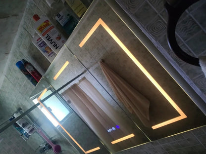 Mueble para baño con espejo led antivaho 90x65cm