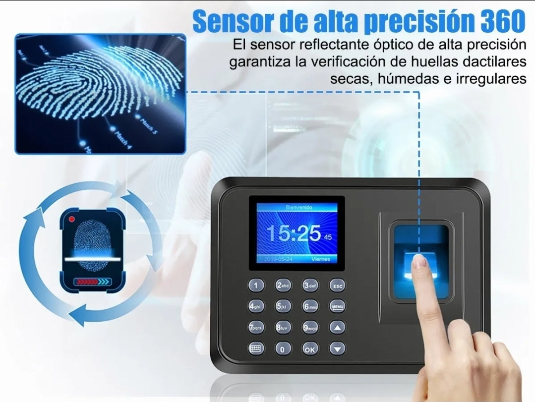Reloj checador huella biométrica digital