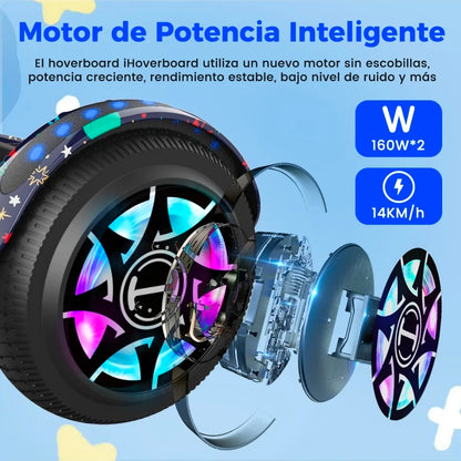 Patín Eléctrico Hoverboard Bluetooth 12km/h 55kg