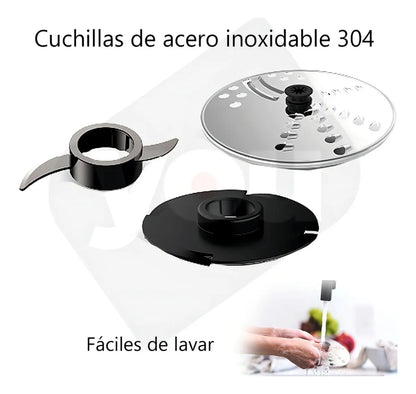 Licuadora y procesador de alimentos 7 en 1 con 3 velocidades