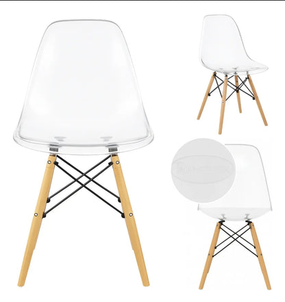 Set 2 sillas tipo eames acrílico