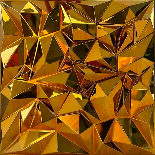 Paneles pvc 3D dorado cromo 50x50cm