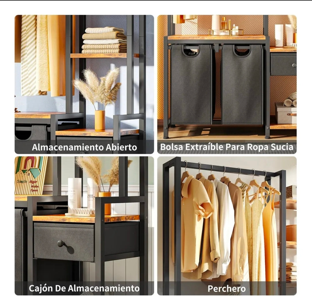 Closet ropero con cesto