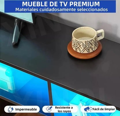 Mueble de TV con luces LED montaje ajustable