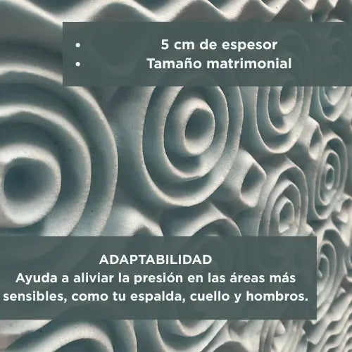 Colchoneta Memory Foam Matrimonial 5 Cm
