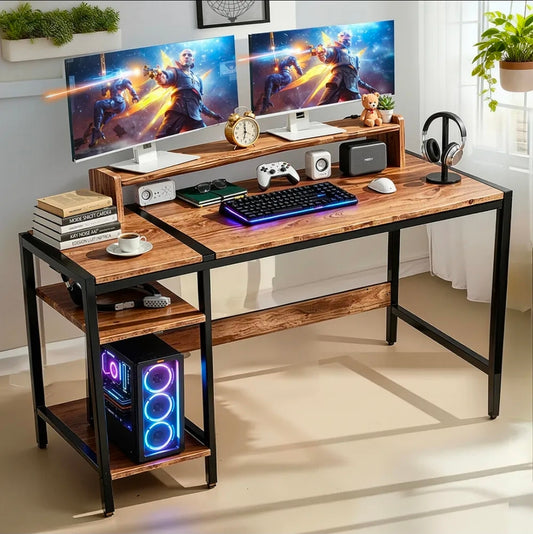 Escritorio para computadora con estante ajustable