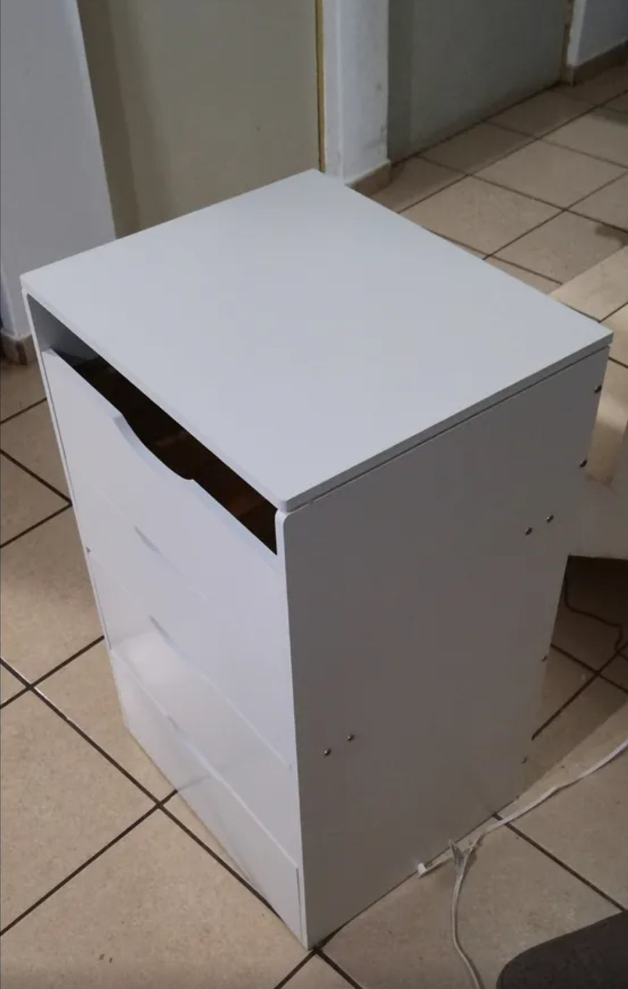 Buró tocador con espejo LED y banco oculto 4 cajones