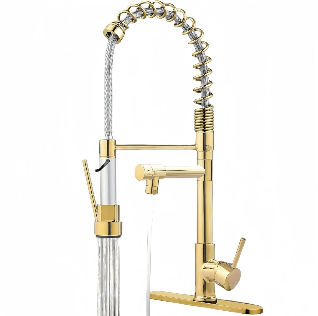 Grifo mono mando con llave flexible de acero inoxidable