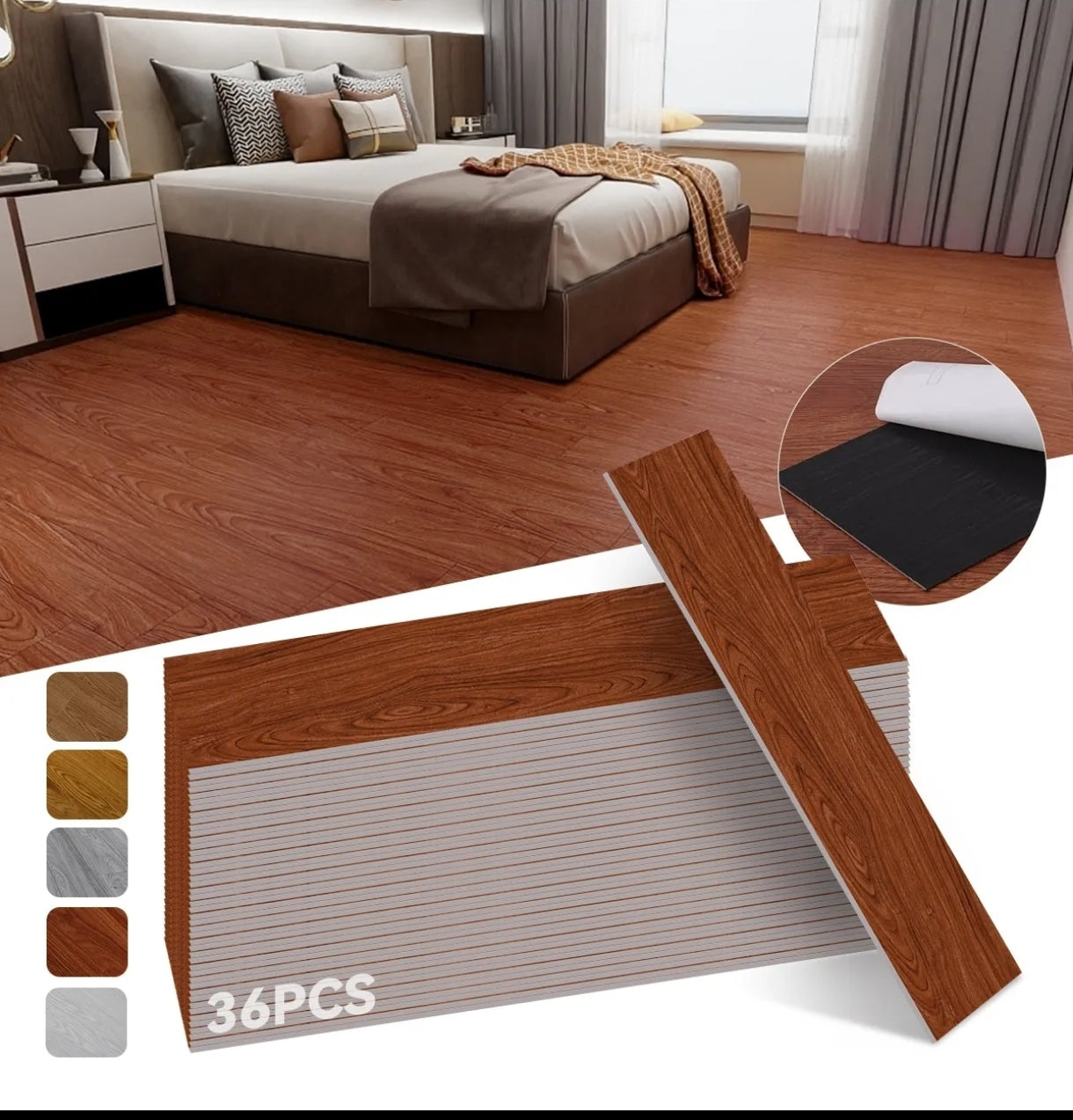 Piso Tipo Duela Autoadherible Sintética PVC