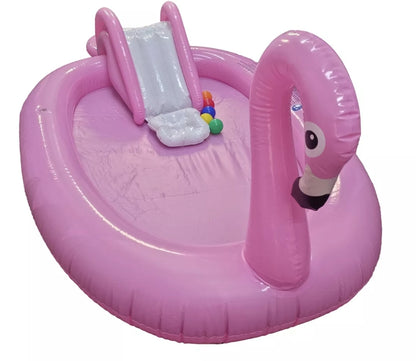 Alberca Inflable Flamingo 112L Con Resbaladilla