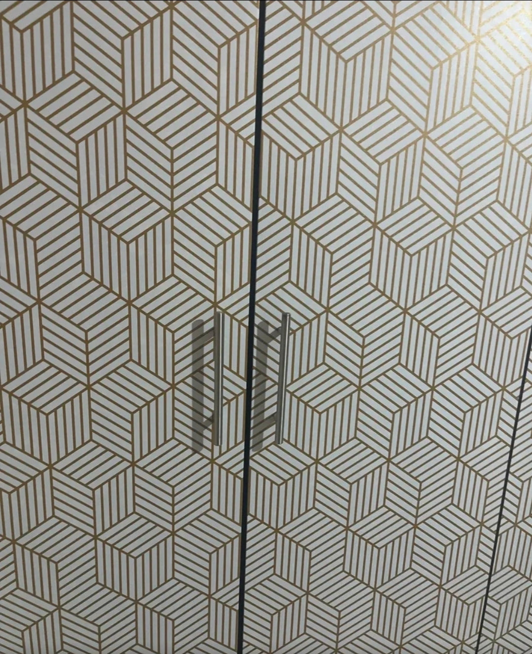 Papel tapiz para pared Oro Hexagonal Autoadhesivo