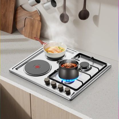 Parrilla 2 quenadores de gas y 2 discos eléctricos