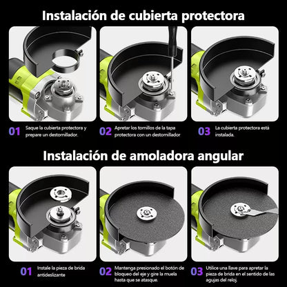 Kit 3 en 1 Taladro Percutor Brushless + Esmeriladora Inalámbrica + Llave Impacto Sin Escobillas