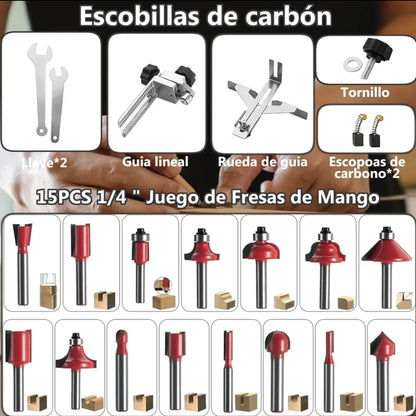 Recortadora Eléctrica Con Accesorios Para Trabajar La Madera