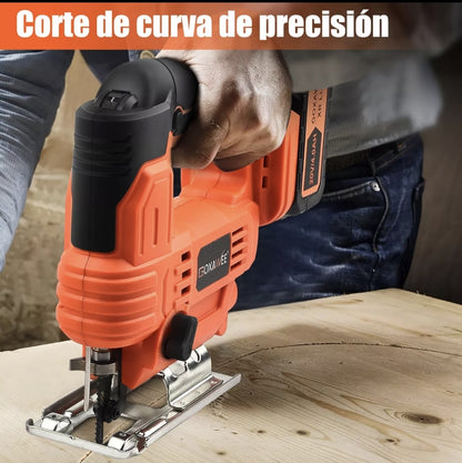 Goxawee Sierra Caladora Inalámbrica 20V con 2 Baterías Recargables