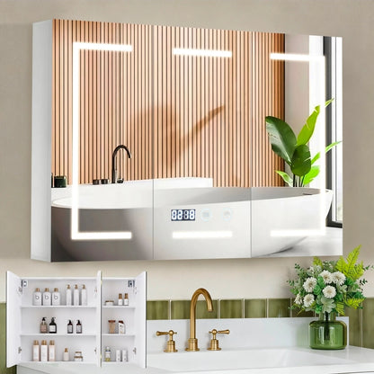 Mueble para baño con espejo led antivaho 90x65cm