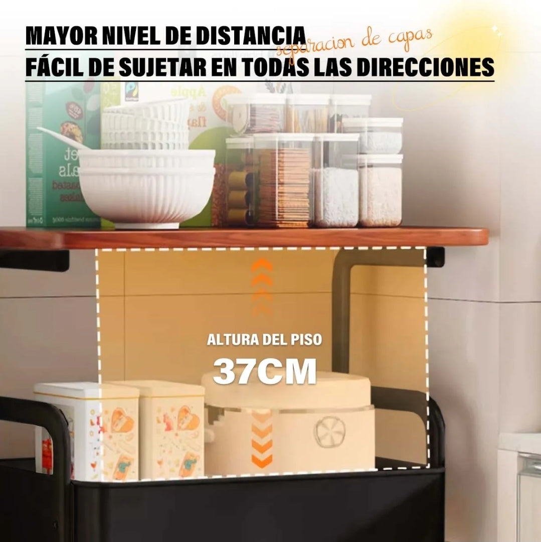 Carrito de almacenamiento de metal 4 niveles