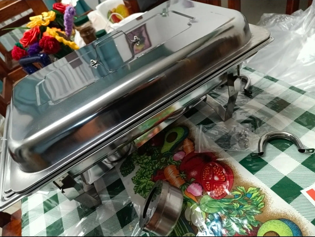 12L Ollas Vaporeras De Acero Inoxidable De Buffet Con 2+3 Insertos / Bufetera Acero Inoxidable