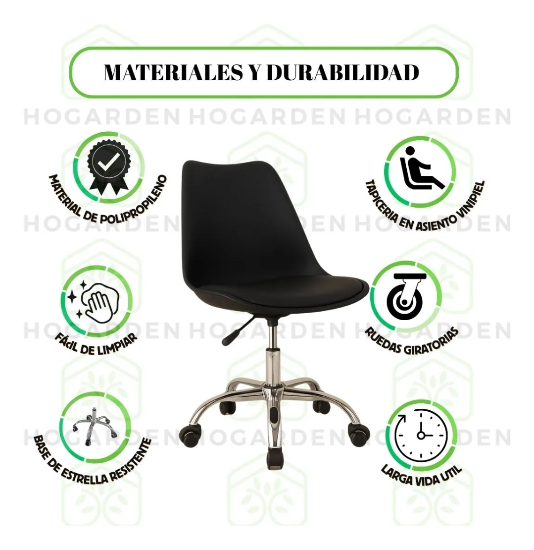 Set 3 sillas eames ejecutivas con rueditas