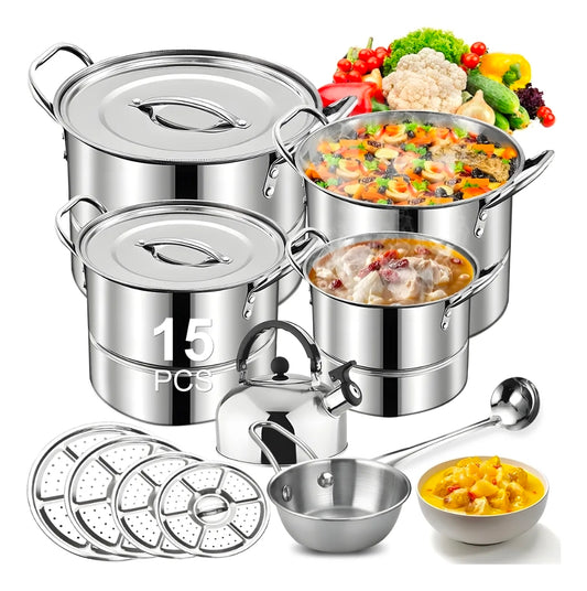 Ollas De Acero Inoxidable Con Tetera De Agua