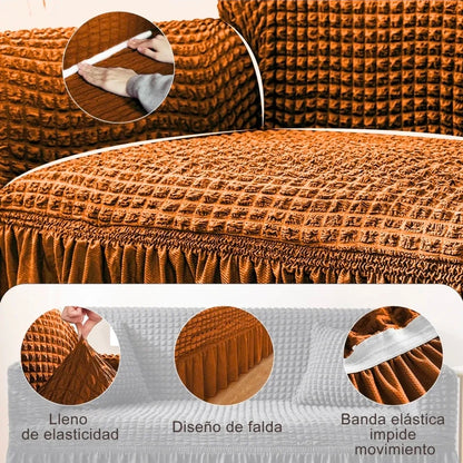 Protector Cubre Sala Falda Elástico 3 piezas