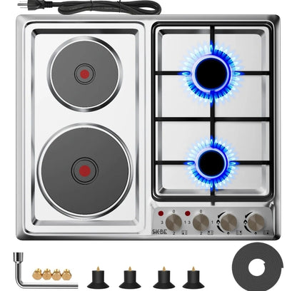 Parrilla 2 quenadores de gas y 2 discos eléctricos