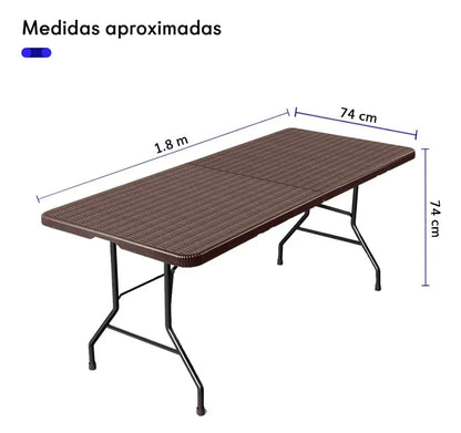Mesa Plegable tipo Portafolio para Jardín 1.8 Metros