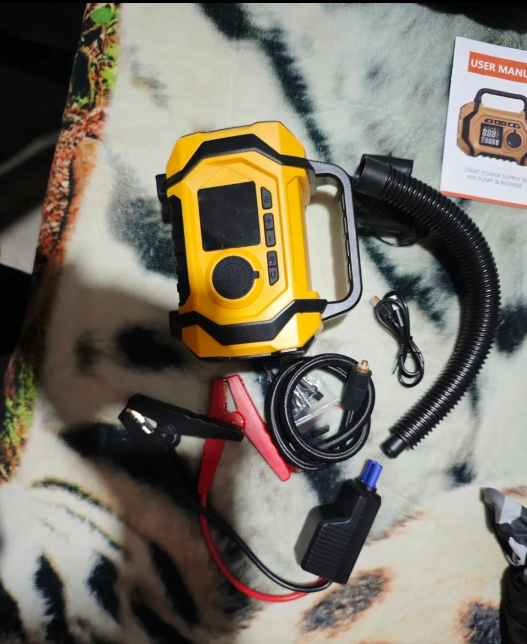 Arrancador De Batería De Auto Compresor De Aire 8000a Inflador 150psi Con Pantalla Con Smart Clip