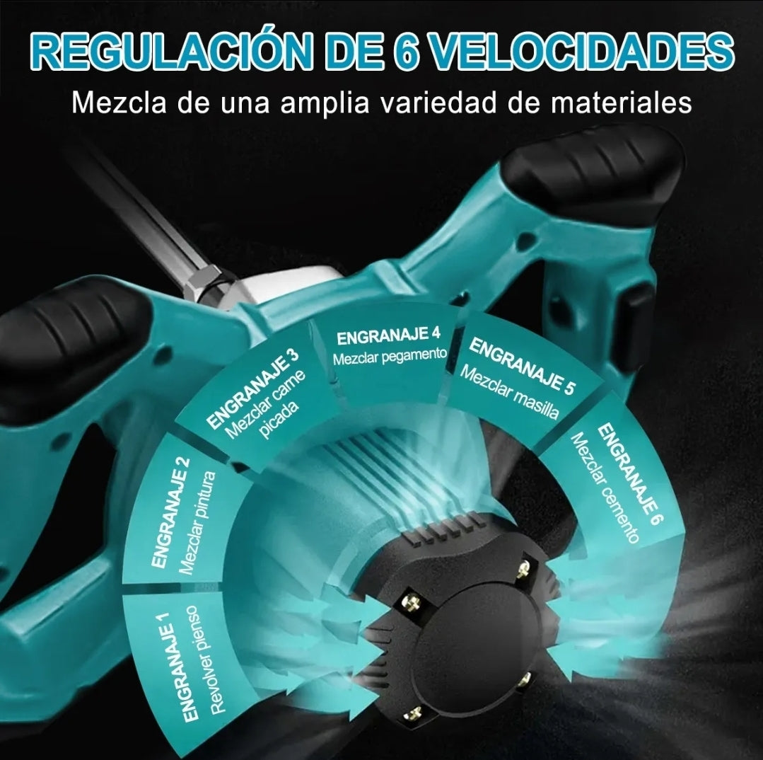 Mezcladora eléctrica de cemento/pintura 6 velocidades 3200w