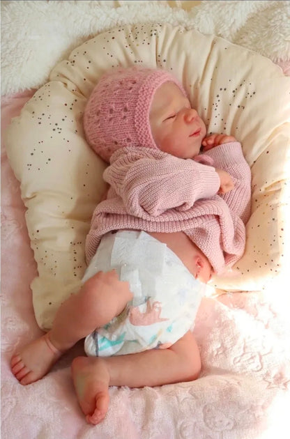 Muñeca niña bebe TIPO reborn cuerpo completo de silicona 50cm