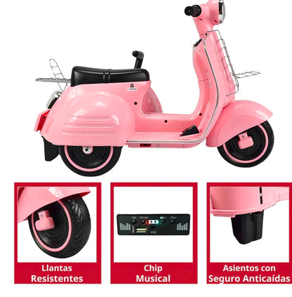 Motocicleta Montable Electrica Doble Asiento Sonido Luz 6v