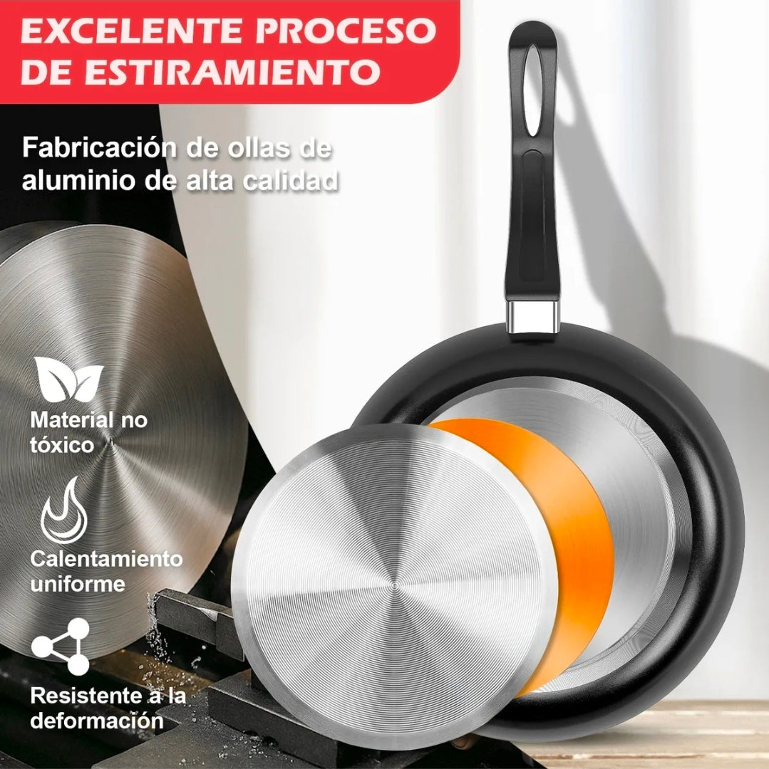 Batería de cocina Aluminio Antiadherente 22 piezas