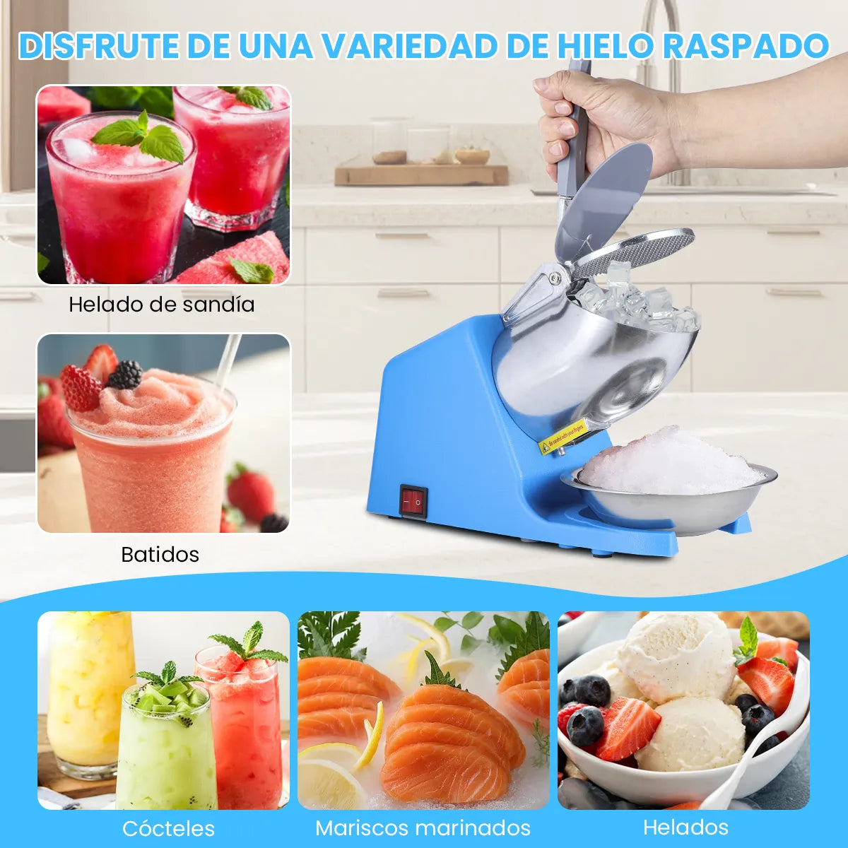 Trituradora de Hielo Triturador Cuchillo Cuatro 85kg/h