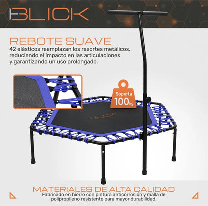 Trampolín Hexagonal Con Barra Soporta 100 Kg