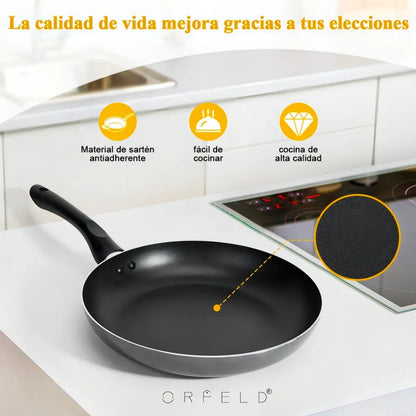 Batería De Cocina 20 Piezas De Aluminio Con Antiadherente Color Negro