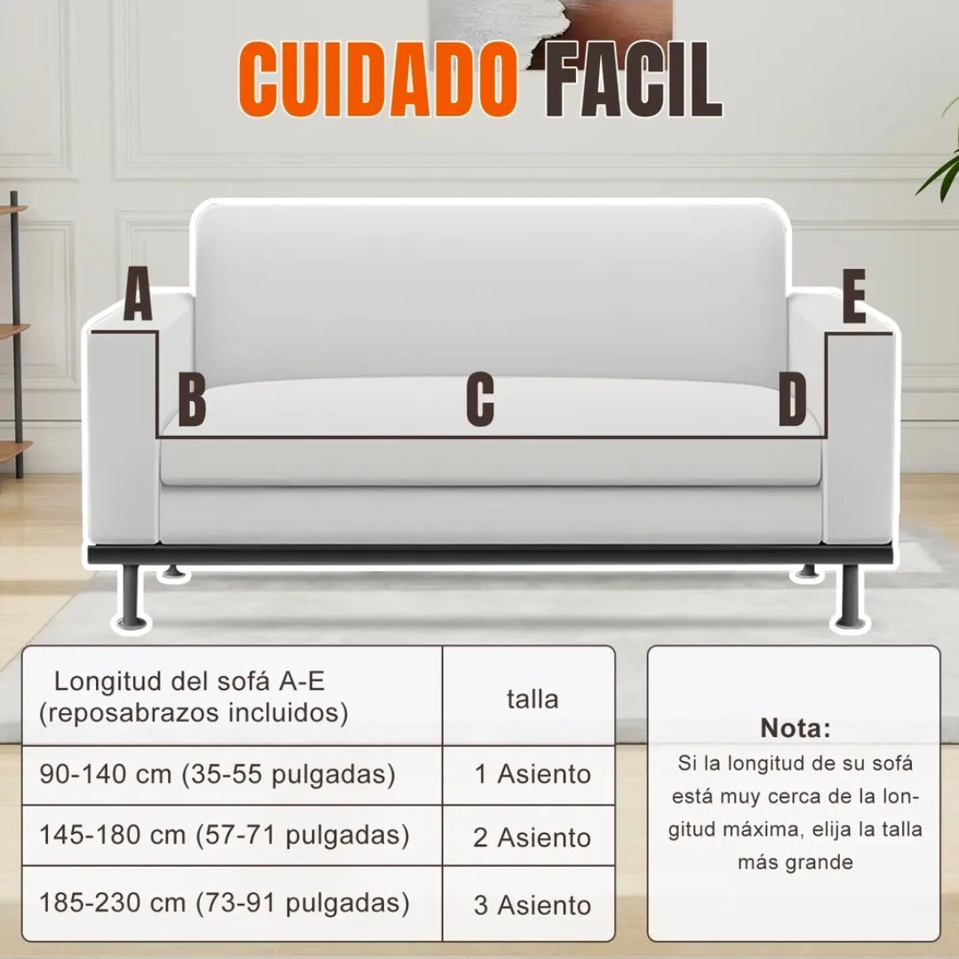 Protector Cubre Sala Falda Elástico 3 piezas