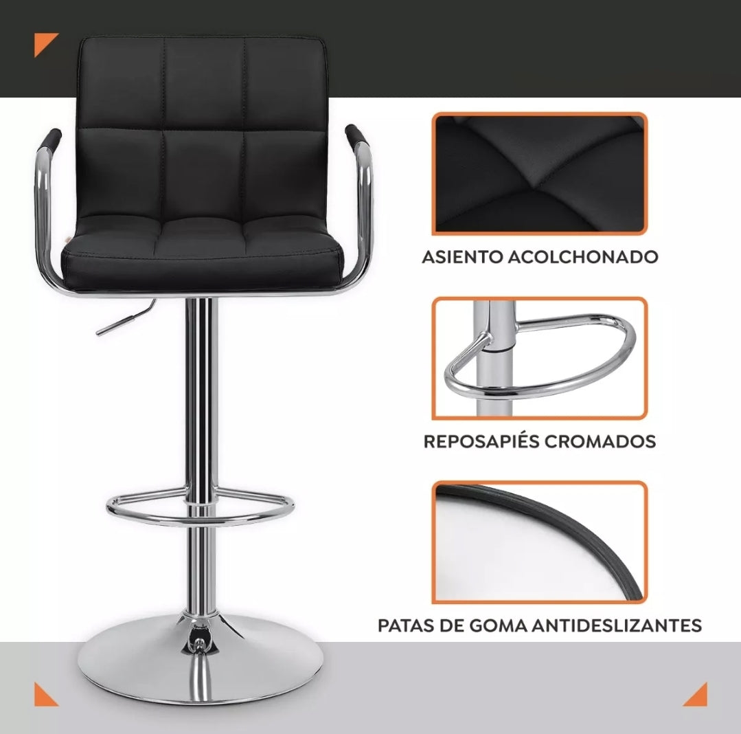 2 Bancos Altos para Barra con Apoyabrazos