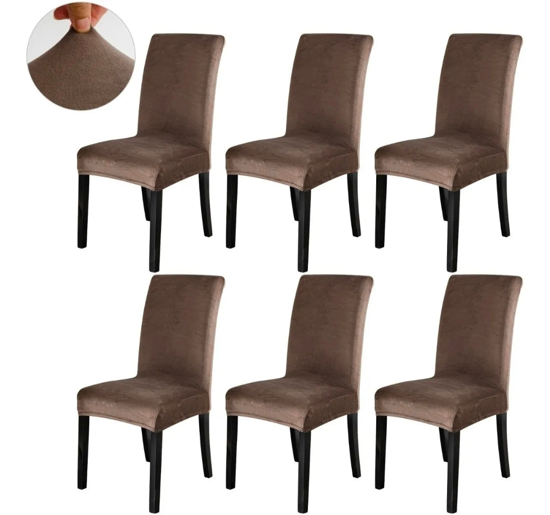 Funda silla de comedor 6 piezas tipo terciopelo