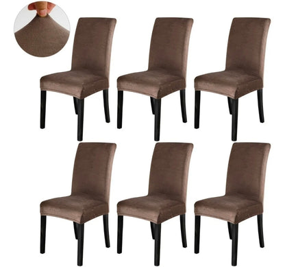 Funda silla de comedor 6 piezas tipo terciopelo